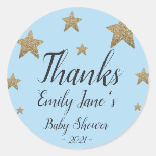Danke Glitzer Stars   Danke, Baby Dusche Runder Aufkleber