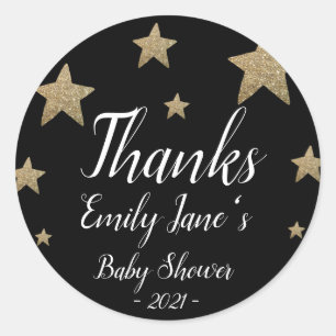 Danke Glitzer Stars   Danke, Baby Dusche Runder Aufkleber