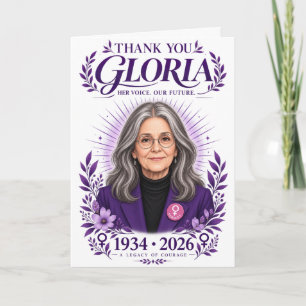 Danke Gloria Feministische Ikone Tribut 1934-2026 Karte