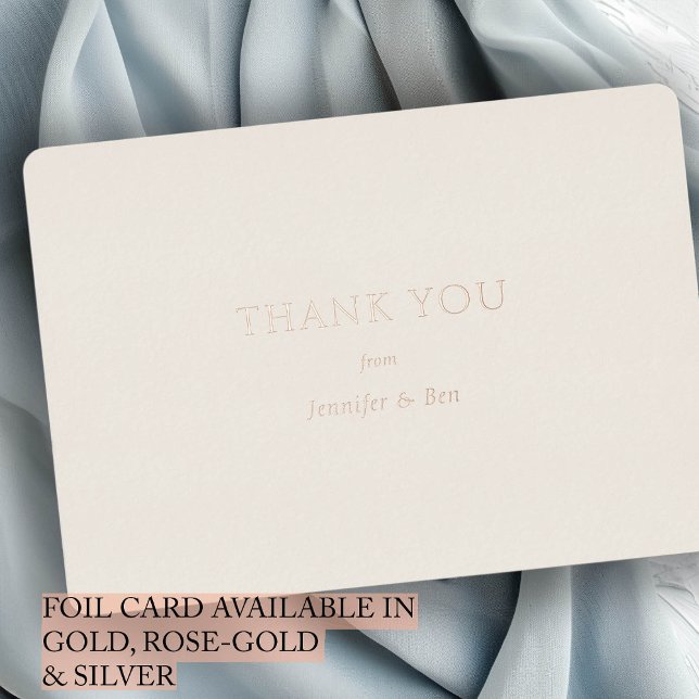 "Danke" Gold Foil, Minimal, Luxus, Hochzeit, Folieneinladung (Von Creator hochgeladen)