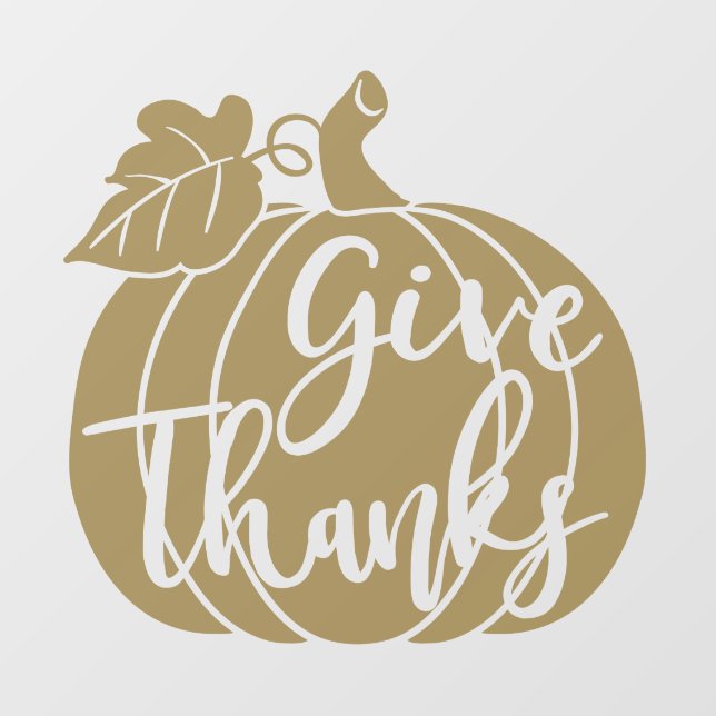 Danke, Gold Pumpkin © GraphicLoveShop Fensteraufkleber (Blatt)