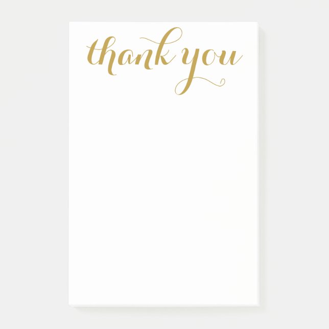 Danke Gold Schrift 4 x 6 Post-it Klebezettel (Vorderseite)