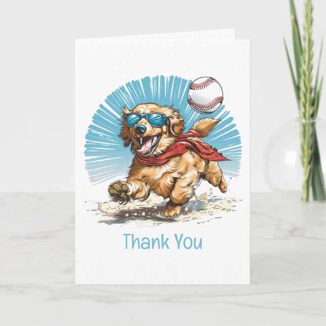 Danke Golden Retriever Baseball spielen (Vorderseite)