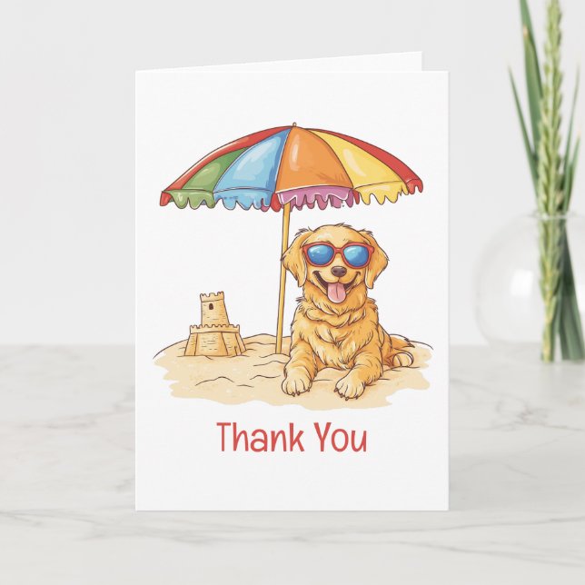Danke Golden Retriever Beach Dog (Vorderseite)