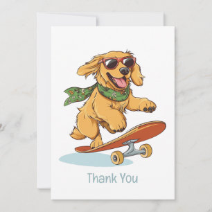 Danke Golden Retriever Hund Skateboarding