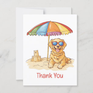Danke Golden Retriever Strandhund Postkarte