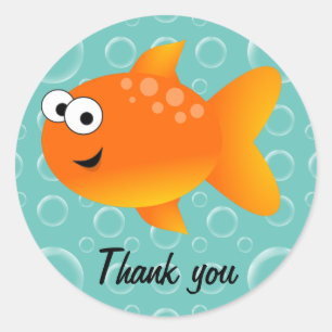Danke, Goldfisch Runder Aufkleber