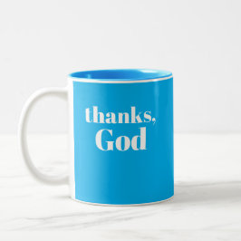 Danke, Gott / Danke, Universum  Zweifarbige Tasse