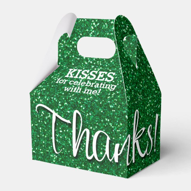 DANKE Green Imitats Glitzer Geschenkschachtel (Vorderseite)