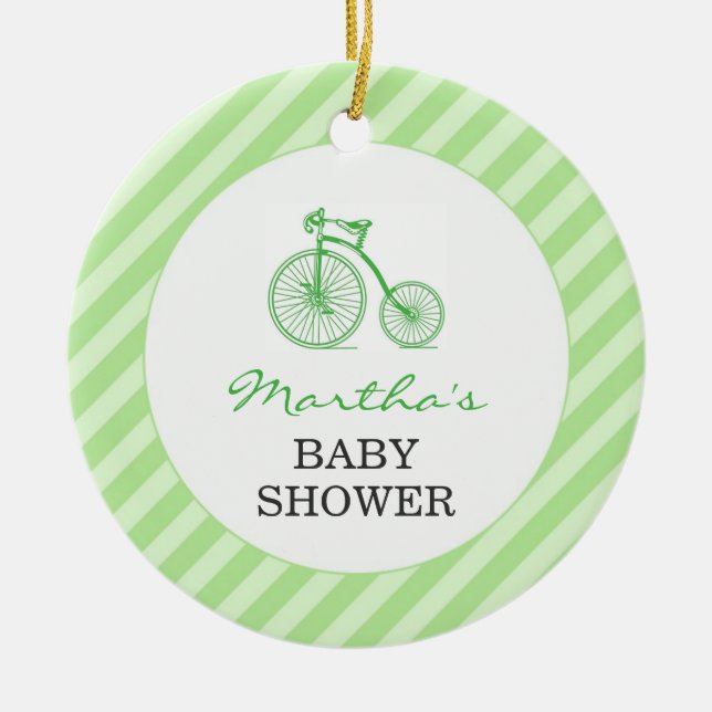 Danke Green Neutral Baby Duwer Gunst Ornament (Vorne)