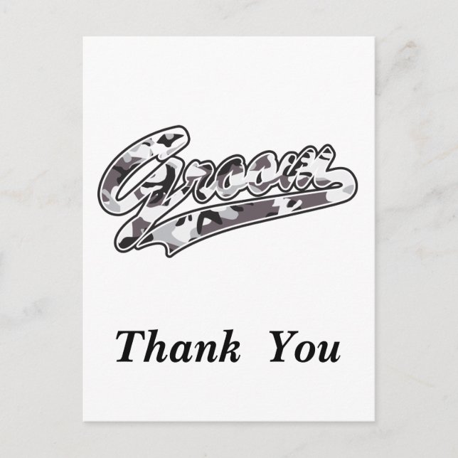 Danke/Groom Postkarte (Vorderseite)