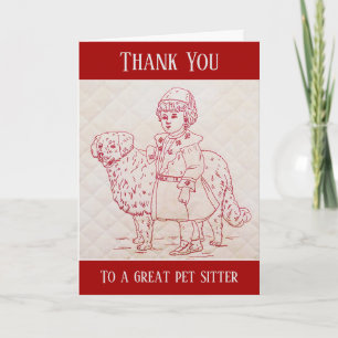 Danke Haustiersitter Vintage Stickerei eines Hunde