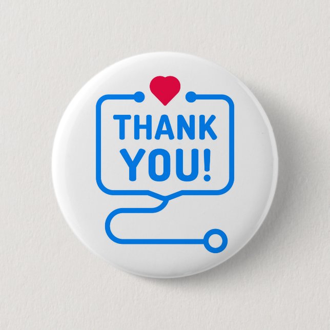 Danke | Heart Stethoscope Button (Vorderseite)