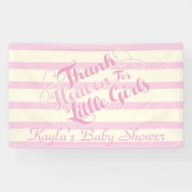 Danke Heaven für kleine Mädchen, Baby Shower Banne Banner (Horizontal)