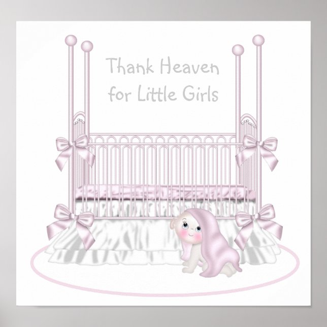 Danke Heaven für kleine Mädchen Kinderzimmer Art Poster (Vorne)