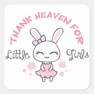 Danke Heaven für kleine Mädchen Quadratischer Aufkleber