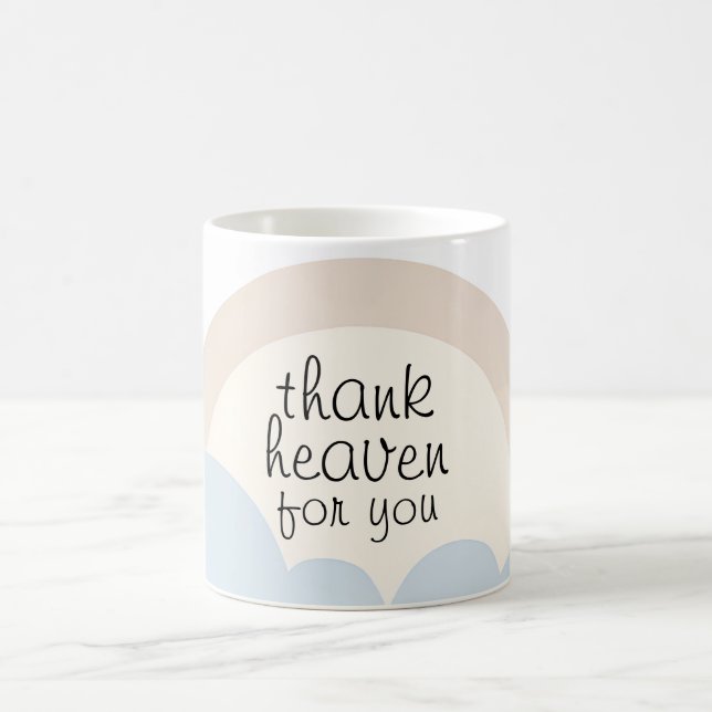 Danke Heaven für Sie | Neutrale und blaue Wolken Kaffeetasse (Mittel)
