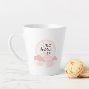Danke Heaven für Sie Rosa und neutrale Wolken Milchtasse