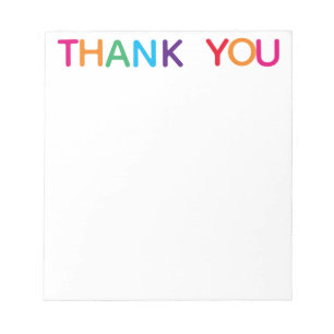 Danke heller mehrfarbiger Block-Druck 5,5 x 6 Notizblock