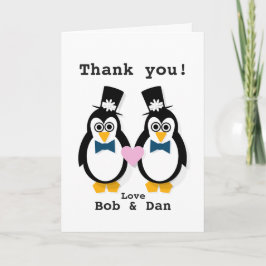 "Danke!" Herr u. Herr Customisable Penguin Card Dankeskarte