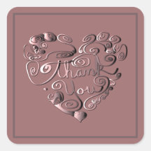 "Danke" Herz auf Dusty Rose