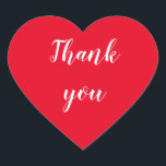 Danke, Herzklopfen Herz-Aufkleber<br><div class="desc">Herzklopfen,  Hochzeitsticker,  Hochzeit,  Aufkleber,  einfach,  elegant,  modern,  beruflich,  rustikal,  rot</div>