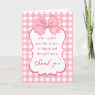 Danke Herzliche Dankbarkeit Hübsch Pink Bow Karte