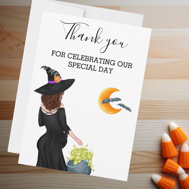 Danke, Hexe Baby Shower Halloween Dankeskarte (Von Creator hochgeladen)