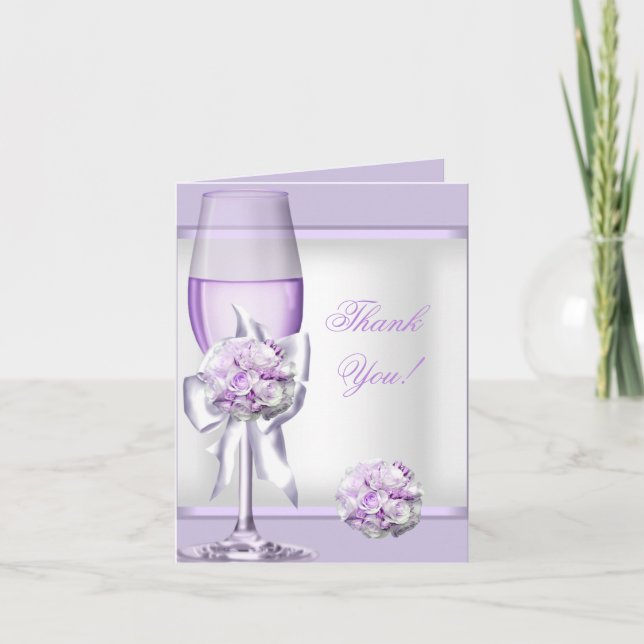 Danke, Hochzeits-Lavendel-lila Flieder 3 zu Dankeskarte (Vorderseite)