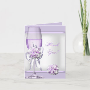 Danke, Hochzeits-Lavendel-lila Flieder 3 zu Dankeskarte