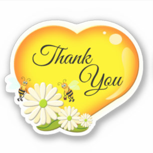 Danke Honig Liebe Herz Blumen Und Bienen Aufkleber