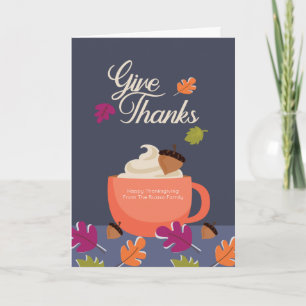 Danke Hot Drink Erntedank Herbstfarben Karte