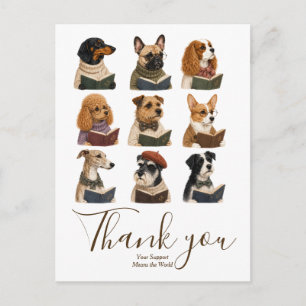 Danke-Hund-Leser-Hunde-Buchliebhaber-Haustier Postkarte