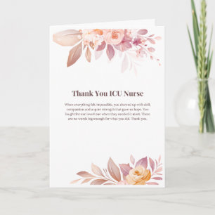 Danke ICU Krankenschwester Karte — Florale ICU Kra