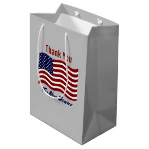 Danke Ihnen Amerikanische Flagge Veteranen Mittlere Geschenktüte