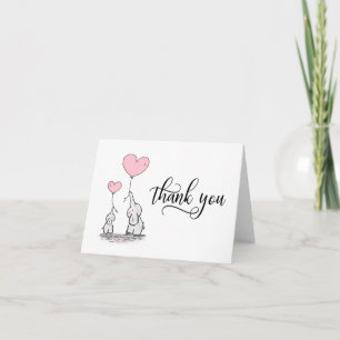 DANKE IHNEN Baby Dusche Elephant Girl Pink   BLANK