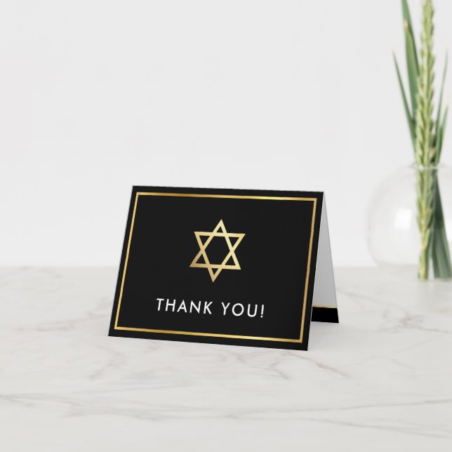DANKE IHNEN Bar mitzvah goldener Stern david schwa (Vorderseite)