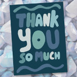DANKE IHNEN blaue, farbenfrohe, kurvenreiche Blase Postkarte<br><div class="desc">Handgemachte Karte für Sie! Passen Sie mit Ihrem eigenen Text an oder ändern Sie die Farben. Karo meinen Shop für viel mehr Farben und Designs oder lass mir wissen,  wenn Sie etwas Sonderanfertigungen wollen!</div>