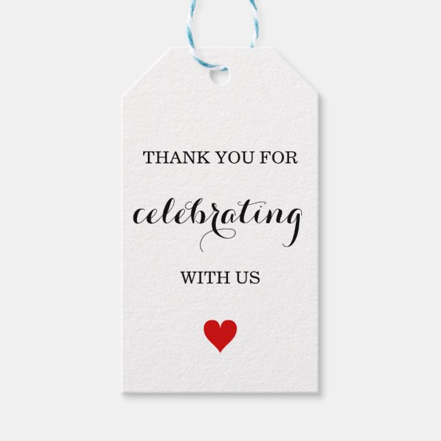 DANKE IHNEN GASTGESCHENK HOCHZEIT TAGS GESCHENKANHÄNGER (Vorderseite)