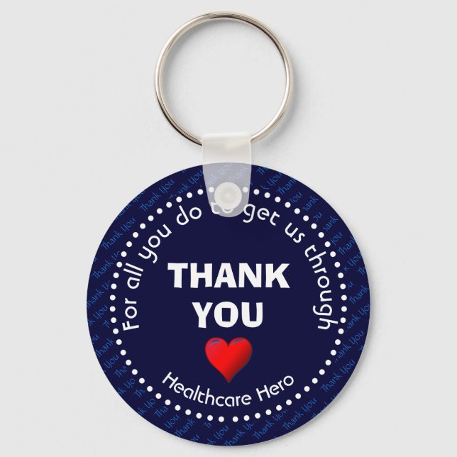 DANKE IHNEN Gesundheitswesen Hero Custom NAVY Schlüsselanhänger (Vorderseite)