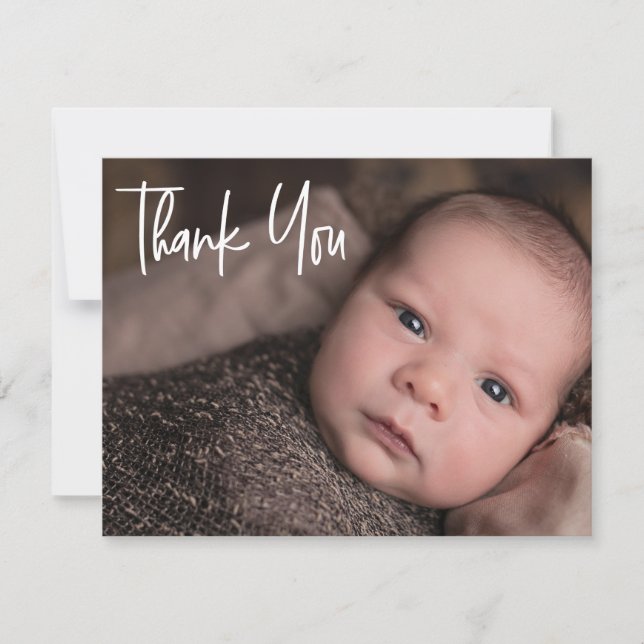 DANKE IHNEN kundenspezifisches Baby Foto Ankündigung (Vorderseite)