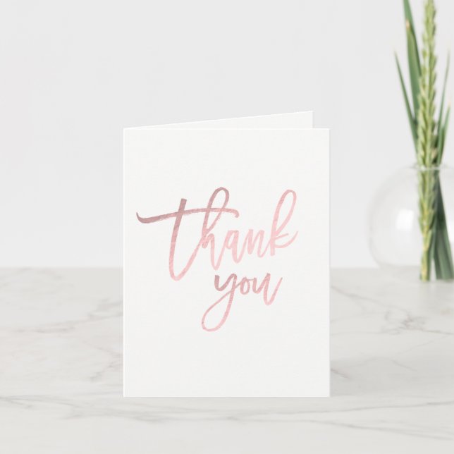 DANKE IHNEN Rose Gold Pink Foil Moderne Drehbuchsc (Vorderseite)