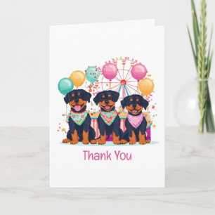 Danke Ihnen Rottweiler-Hunde auf einem Jahrmarkt
