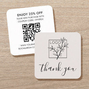 Danke Ihnen Stecken Sie Karte Logo QR Code Off-Whi