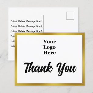 Danke Ihr Logo Hier Schwarz Weiß Gold Geschäft Postkarte
