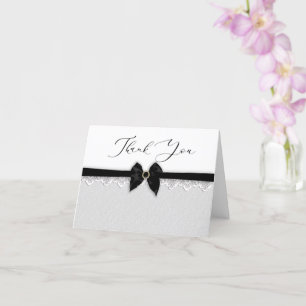 Danke, Imitate Black Bow/Ribbon, Jewel Button Karte