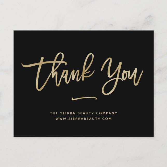 Danke | Imitate Gold Einzelhandel Kleine Unternehm Postkarte (Vorderseite)