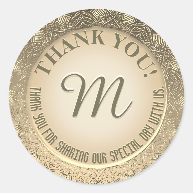 Danke | Imitate Gold Foil Runder Aufkleber (Vorderseite)