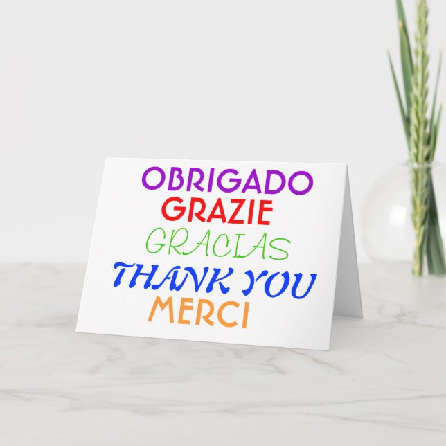 Danke, in den verschiedenen Sprachen zu merken Dankeskarte (Vorderseite)