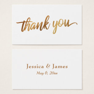 Danke in Faux Smooth Gold Schrift Hochzeitsgeschen